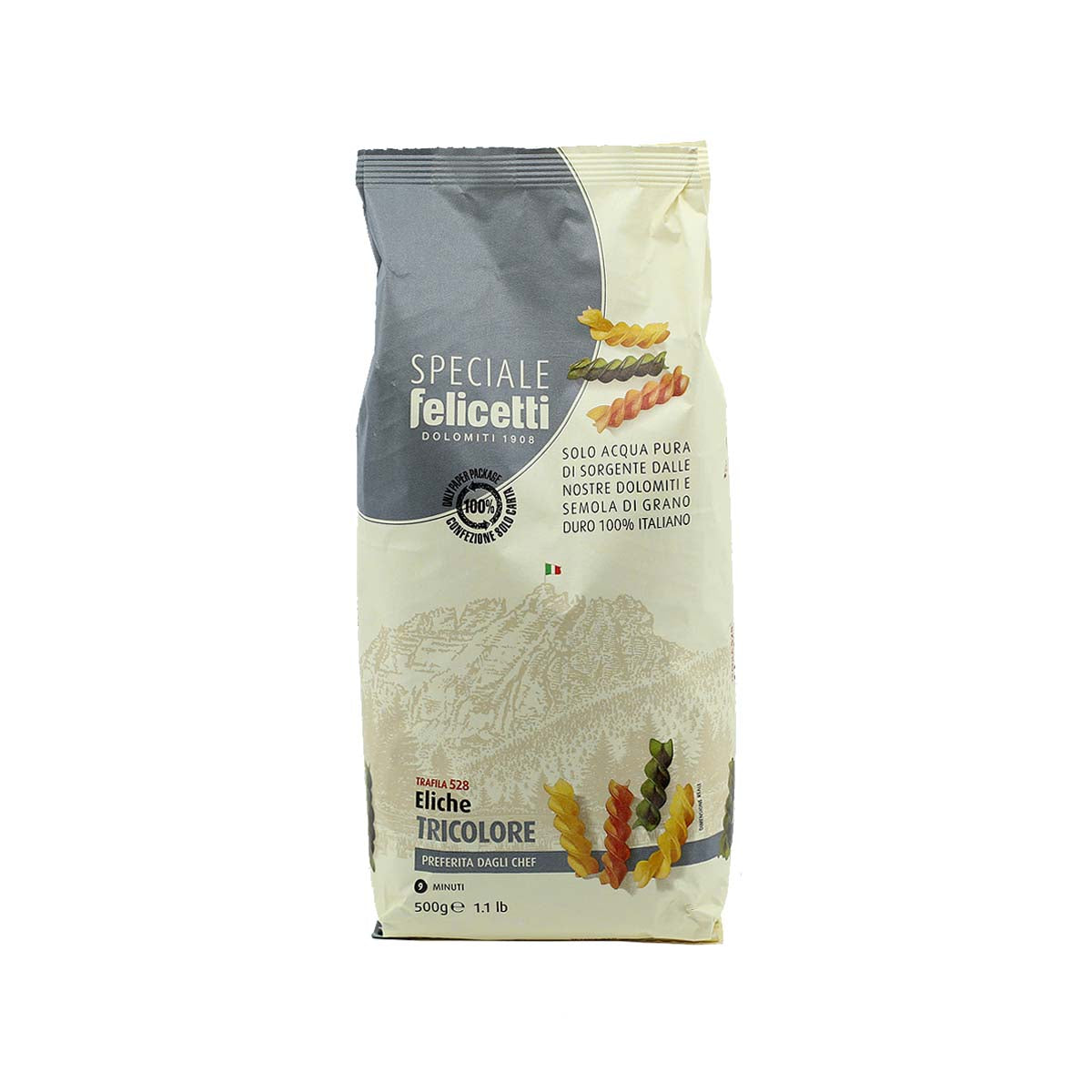 Felicetti Speciale Eliche Pasta - N°528 Tricolore Eliche 500g (17.6oz)