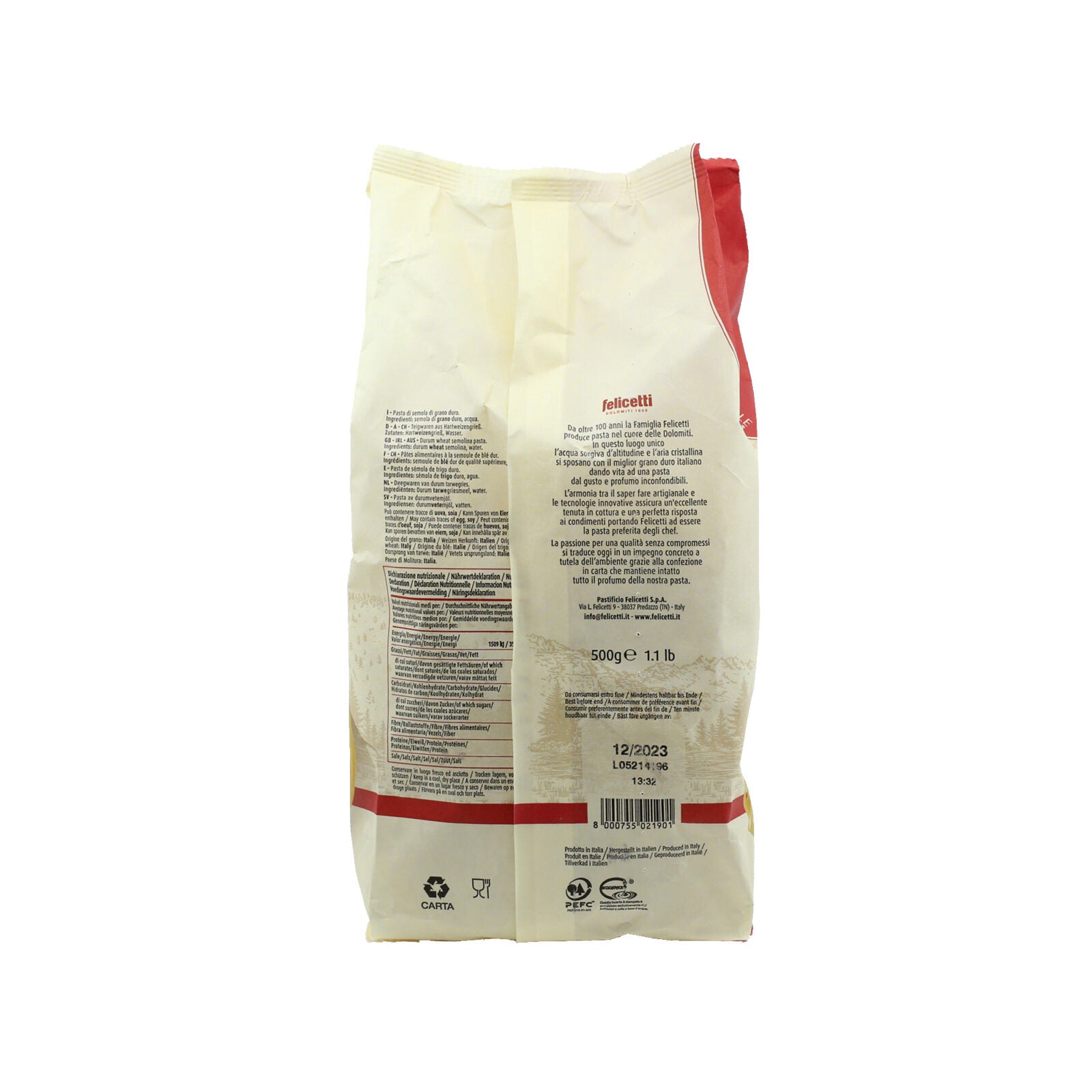 Pasta Felicetti Originale Tagliatelle N°190 - 500g (17.6oz)- Aster Premium