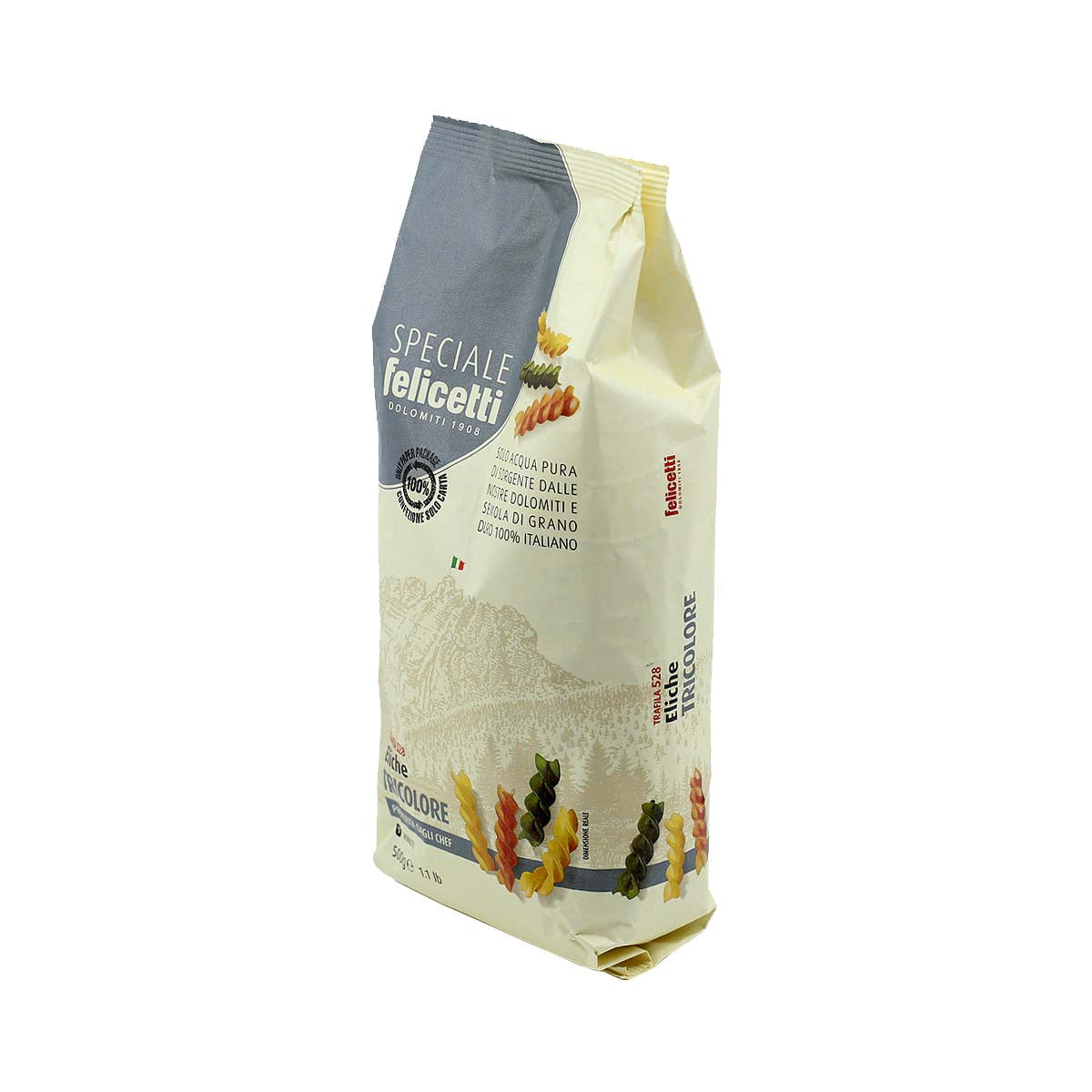 Felicetti Speciale Eliche Pasta - N°528 Tricolore Eliche 500g (17.6oz)
