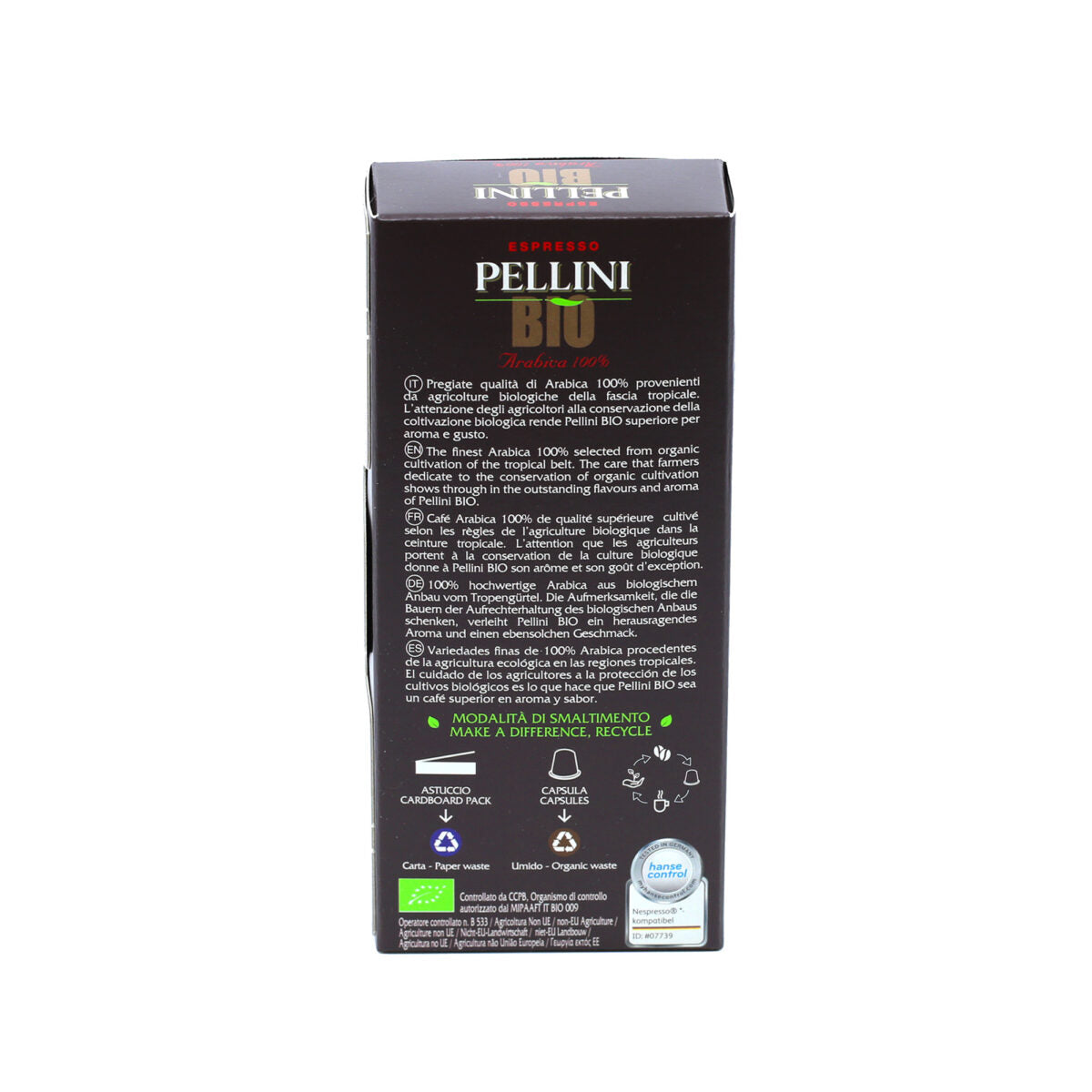 Pellini Bio Nespresso-compatible coffee capsules 10x5g - Aster Premium