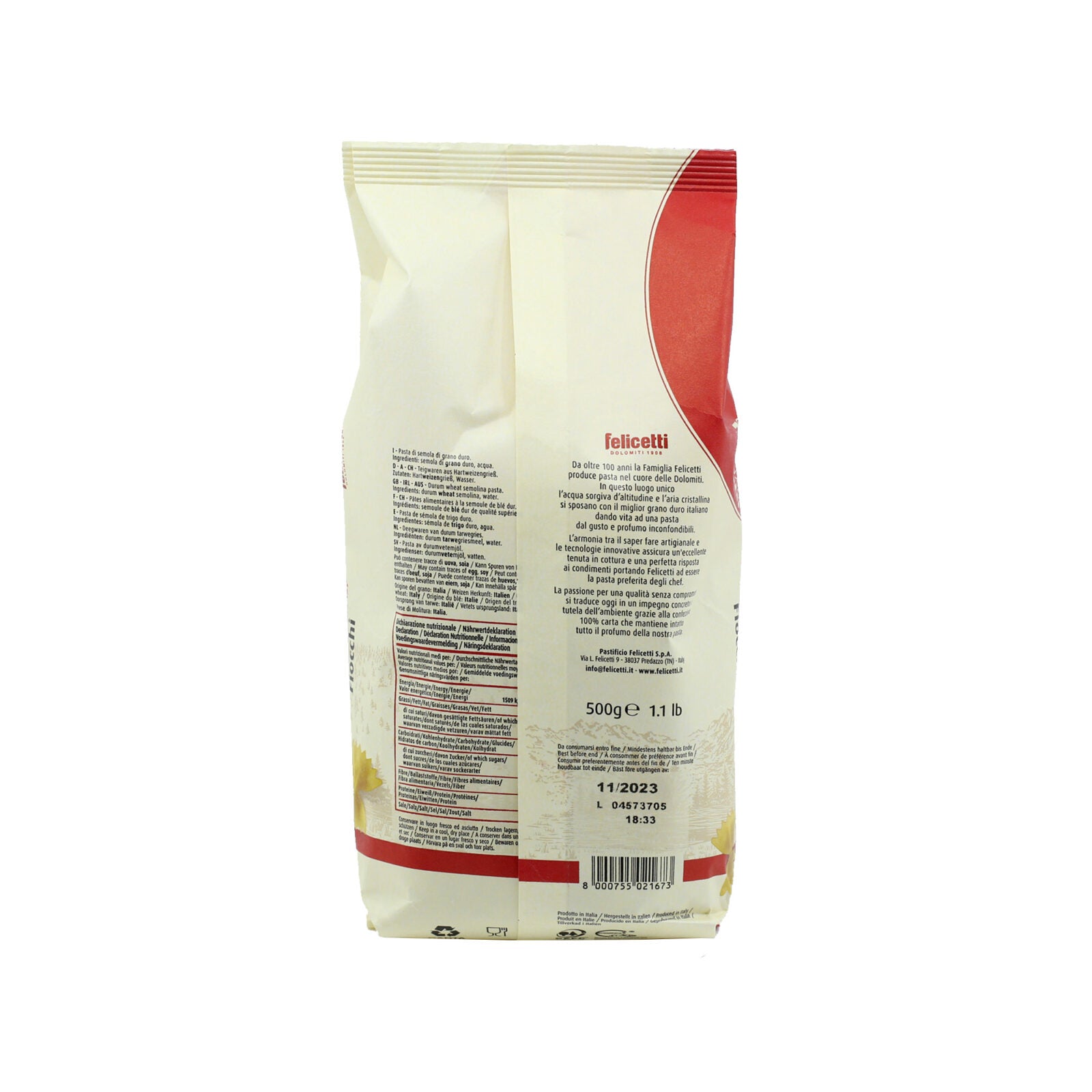 Pasta Felicetti Originale Fiocchi N°157 - 500g (17.6oz)- Aster Premium