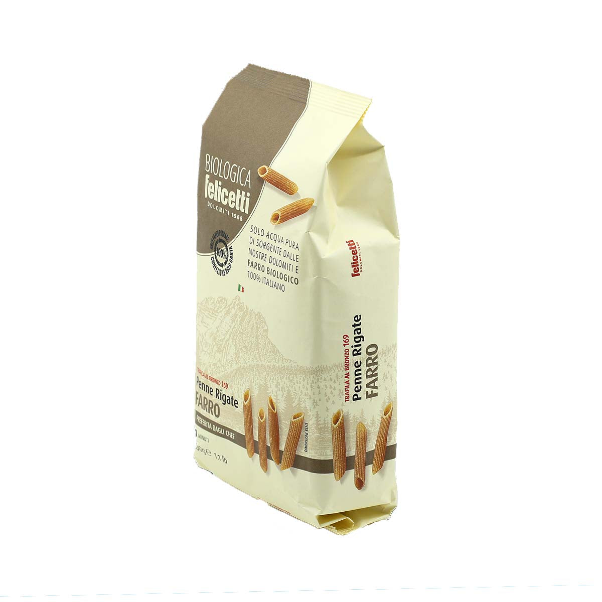 Felicetti Organic Pasta - N°169 Farro Penne Rigate 500g (17.6oz)