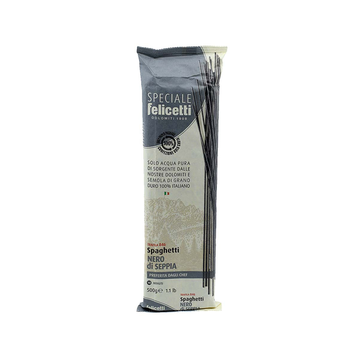 Felicetti Speciale Pasta - N°846 Spaghetti Nero di Sepia 500g (17.6oz) - Aster Premium